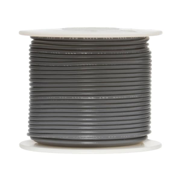 12 AWG Gauge SXL Automotive Stranded Hook Up Wire, 100 ft Length, Gray, 0.161" Diameter, 60 Volts